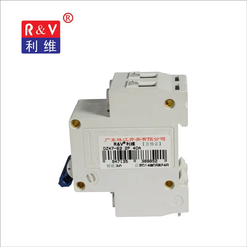 R &amp V DZ47-63 2P 16A20A 32A 40A MCB Электрический автоматический выключатель воздуха |