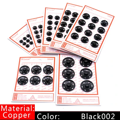 Copper black002 St. Lucas 1 упаковка металлические медные застежки кнопки нейлона невидимые кнопки для одежды женщин детей Швейные Кнопки DIY - Цвет: Copper black002