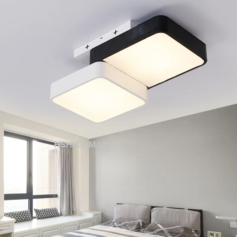 Goede Nieuwe Cube LED Rechthoekige Woonkamer Slaapkamer Plafondlamp Eenvoudige Moderne Acryl Studie Plafondverlichting AC90-260V