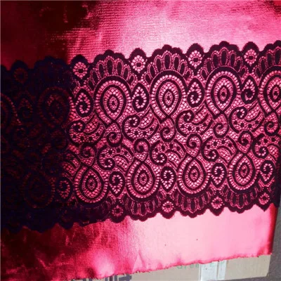 Ширина 18 см эластичная кружевная ткань diy аксессуары для одежды - Цвет: black