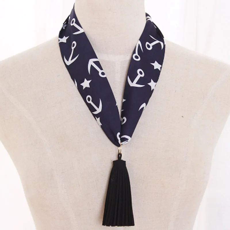 Красочные шеи кисточкой галстук для женщин Gravata Мода Поли шелковая форма