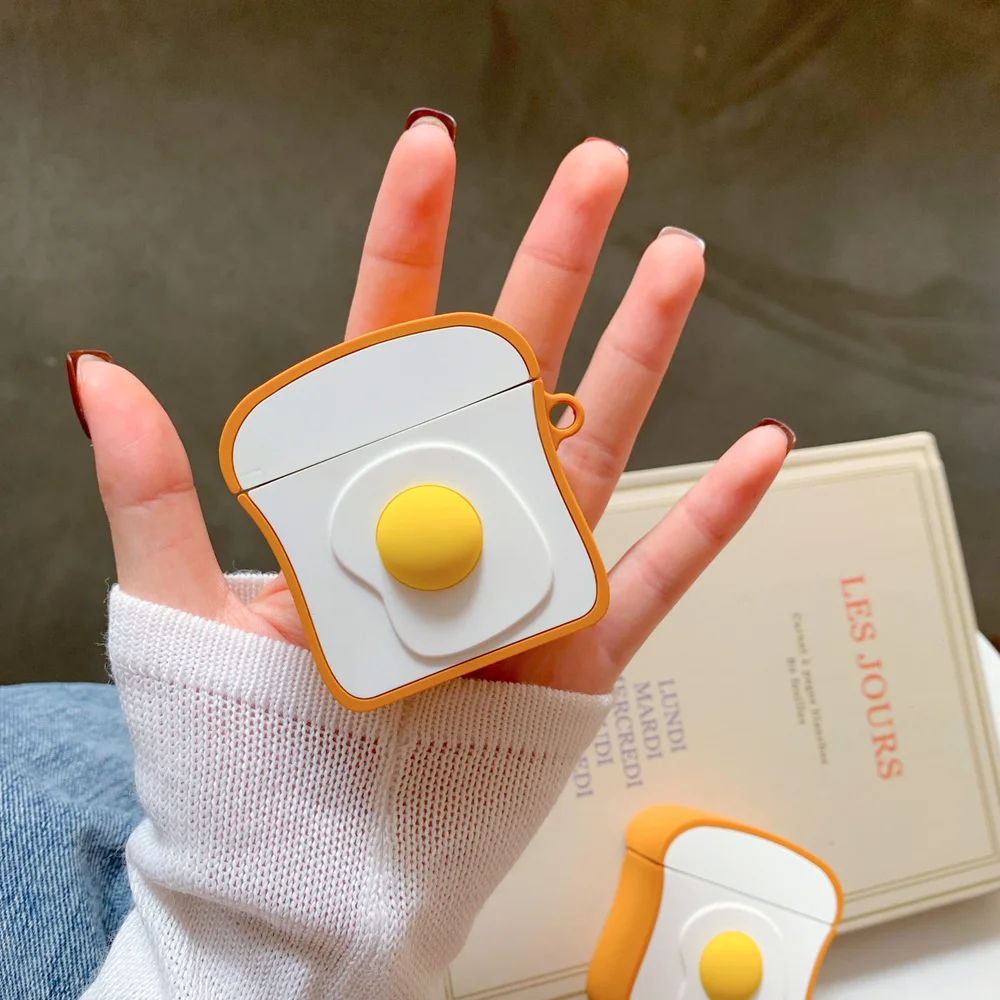 3D Bluetooth беспроводной тост наушники чехол для AirPods Силиконовый Мультфильм крышка