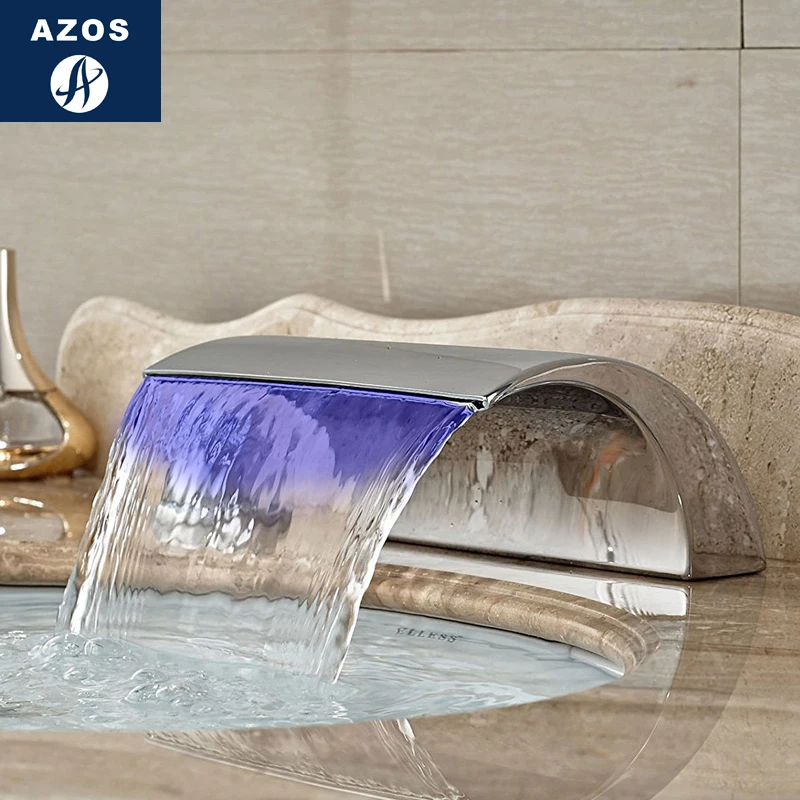 Azos Split FaucetDiscoloration водопад латунный хромированный переключатель холодной и