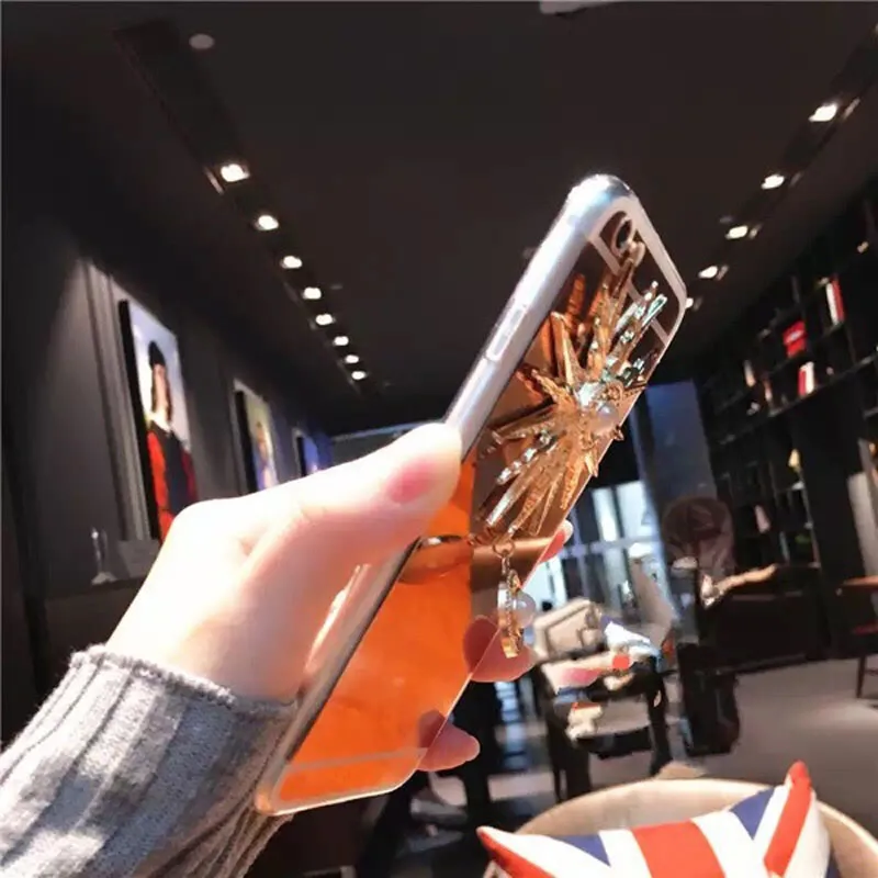 Sun God Glitter Comvenient Make Up Mirror Case For iPhone 11 Pro Max XR XS X 8 7 6 6S Plus 5 SE 5S Soft Coque |
