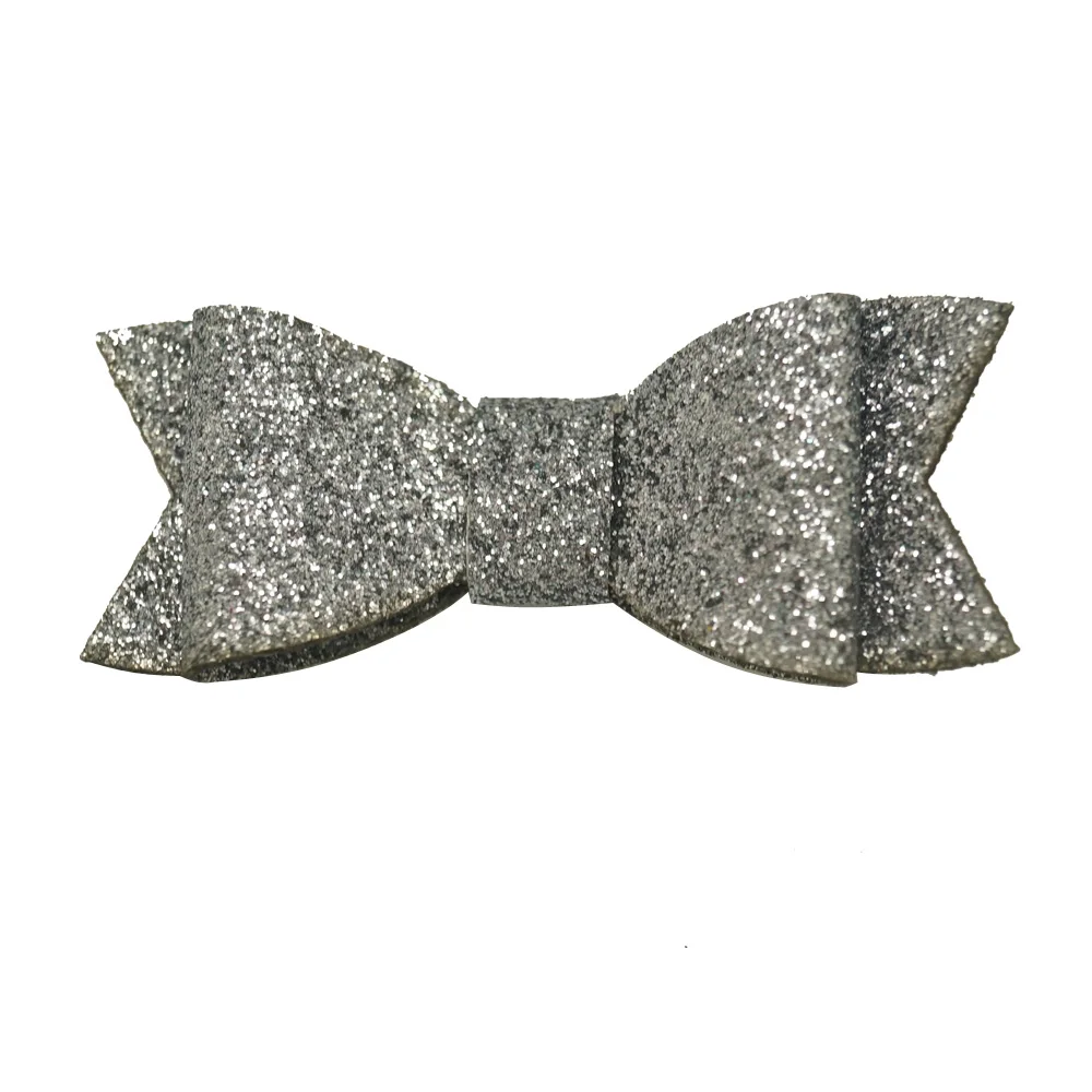 Модные блестящие кожаные заколки для волос с бантом девочек 5 шт./лот 2 дюймов