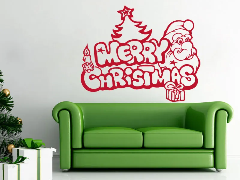 

YOYOYU Wall Decal Merry Christmas Vinyl Wall Stickers For Kids Rooms Removable Gifts Santa Claus Christmas Tree Home Decor SY121