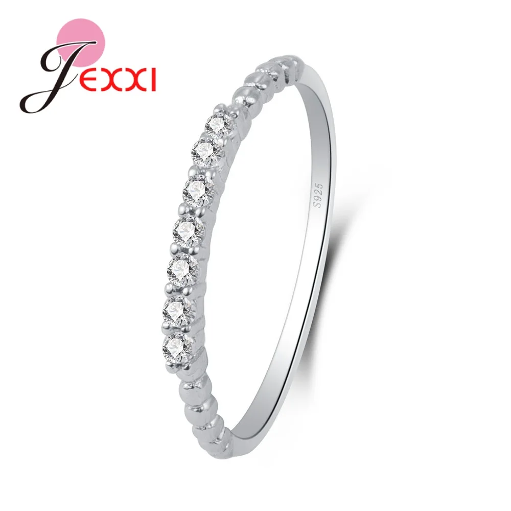 

Dreamlike Shiny Pattern Thin Circle Rings For Women Female Real 925 Sterling Silver Cubic Zirconia Popular Design Classic