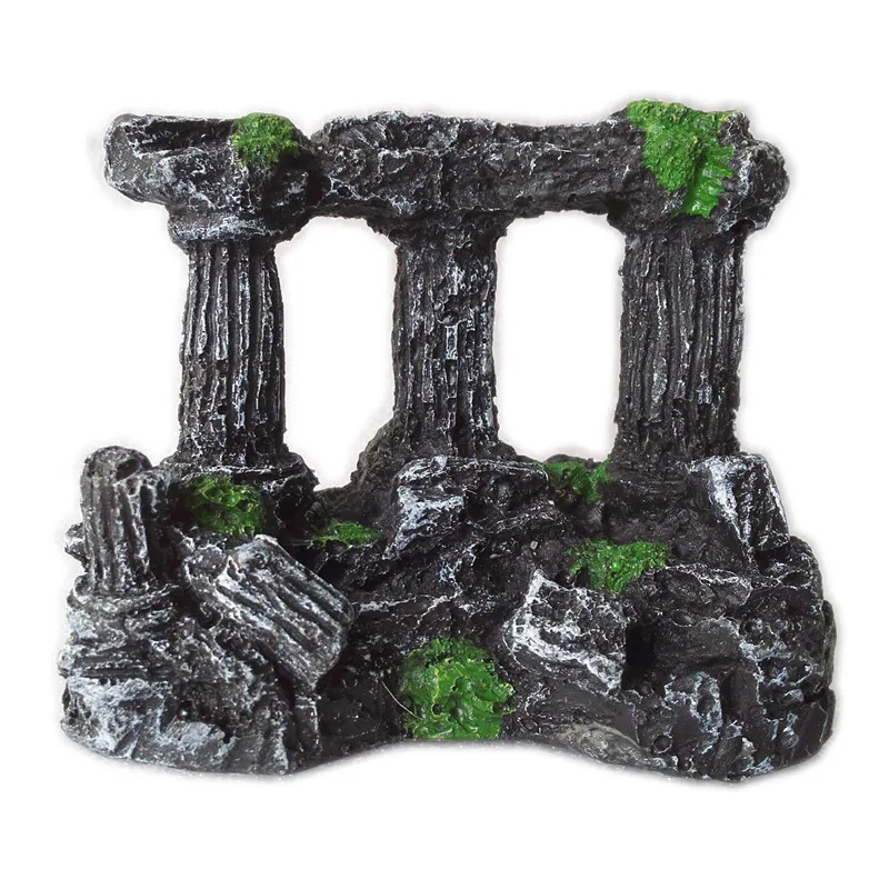 Фото Aquarium Fish Tank Square Rome Stone Pillars Resin Manual Stone Decoration Retro Landscaping For Aquarium Fish Tank 1pcs №3