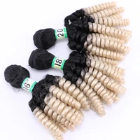 short curly hair bundle 16 18 20 inch ombre synthetic hair extension t1b613 black to red brown green hair weaving