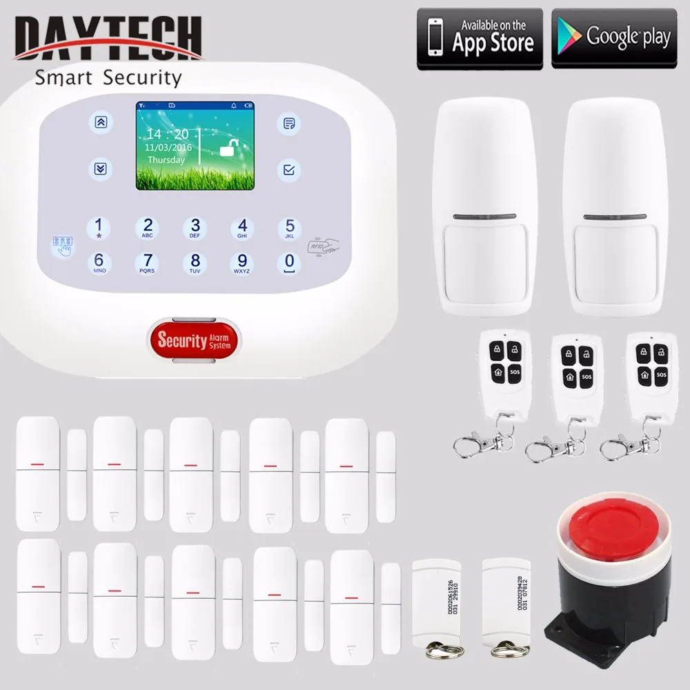 Беспроводная PSTN GSM SMS домашняя охранная сигнализация с PIR датчиком движения