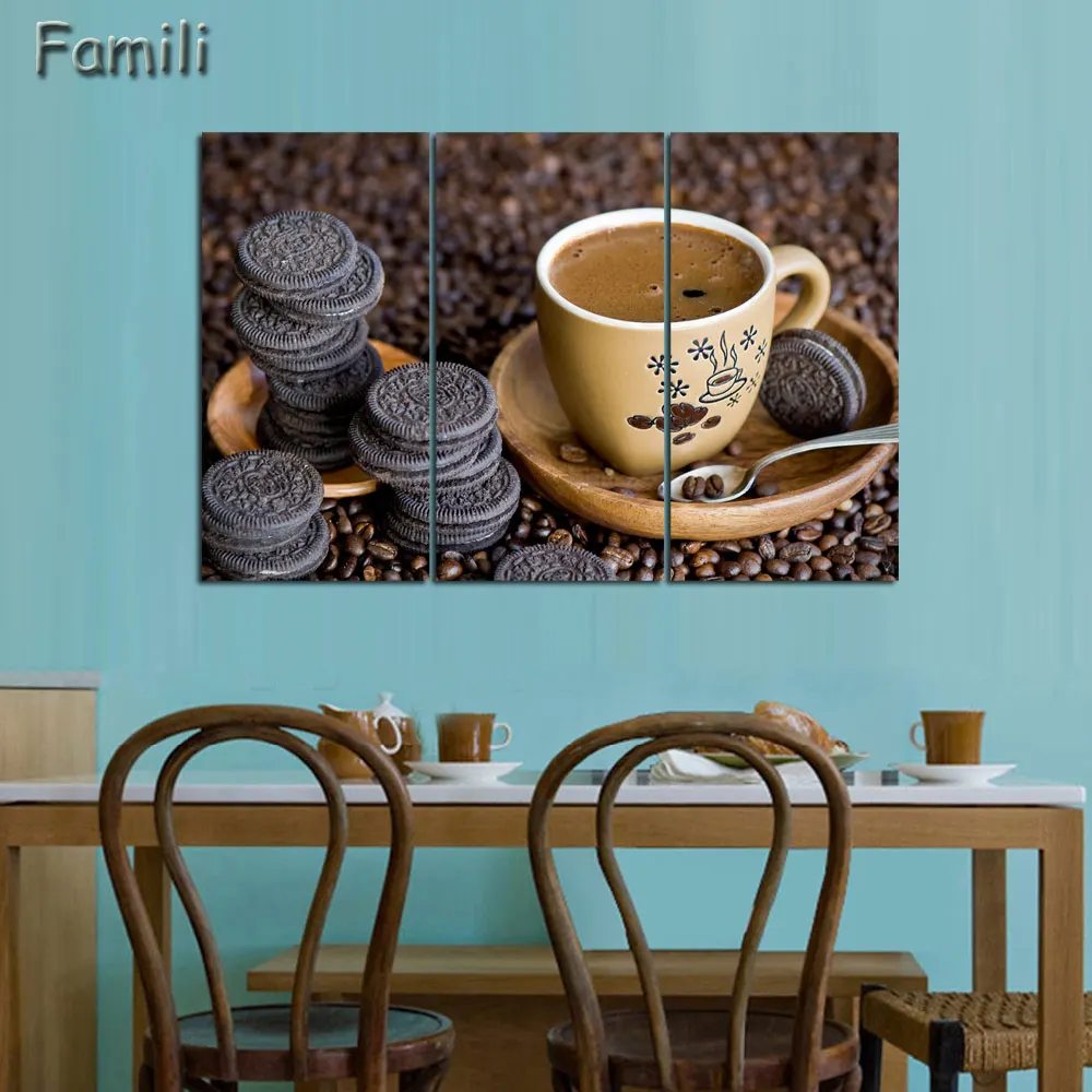 Картина маслом с принтом кофейные зерна холст стена картина без рамки для