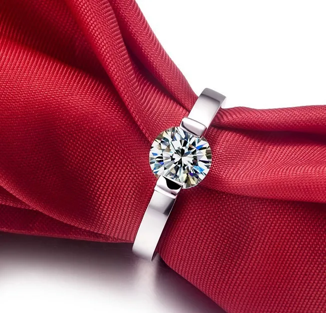 Топ бренд стиль 1CT Solitaire синтетический бриллиан 750 Золотое обручальное кольцо для женщин потрясающее обручальное кольцо A-OK качество навсегда