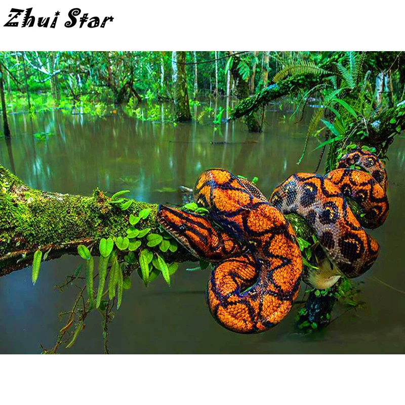 Zhui Star Diy алмазная живопись питон полные фотографии Стразы для вышивки крестиком 5D