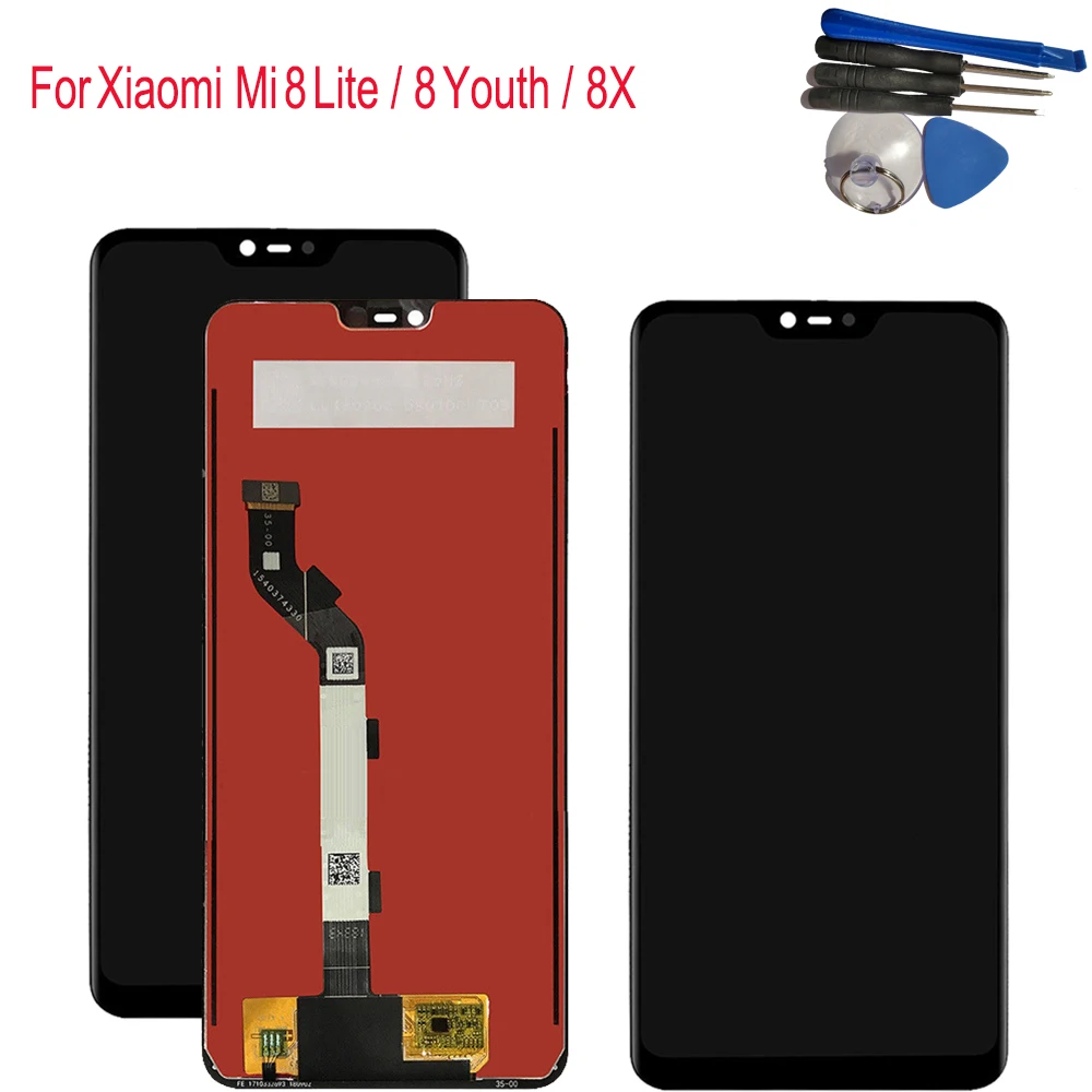 С рамкой 6,2" для Xiaomi Mi 8 Lite, ЖК-дисплей, сенсорный экран, дигитайзер для Xiaomi Mi 8 lite, Молодежный 8, ЖК-экран, сменный