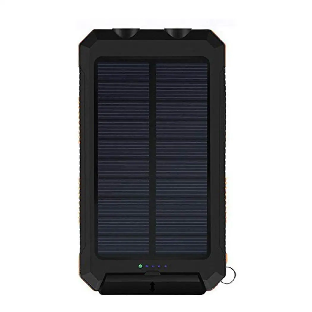Outdoor Waterproof Solar Power Bank Dual USB Portable Poverbank With Compass Double LED Flashlight 6000mAh External Battery | Мобильные