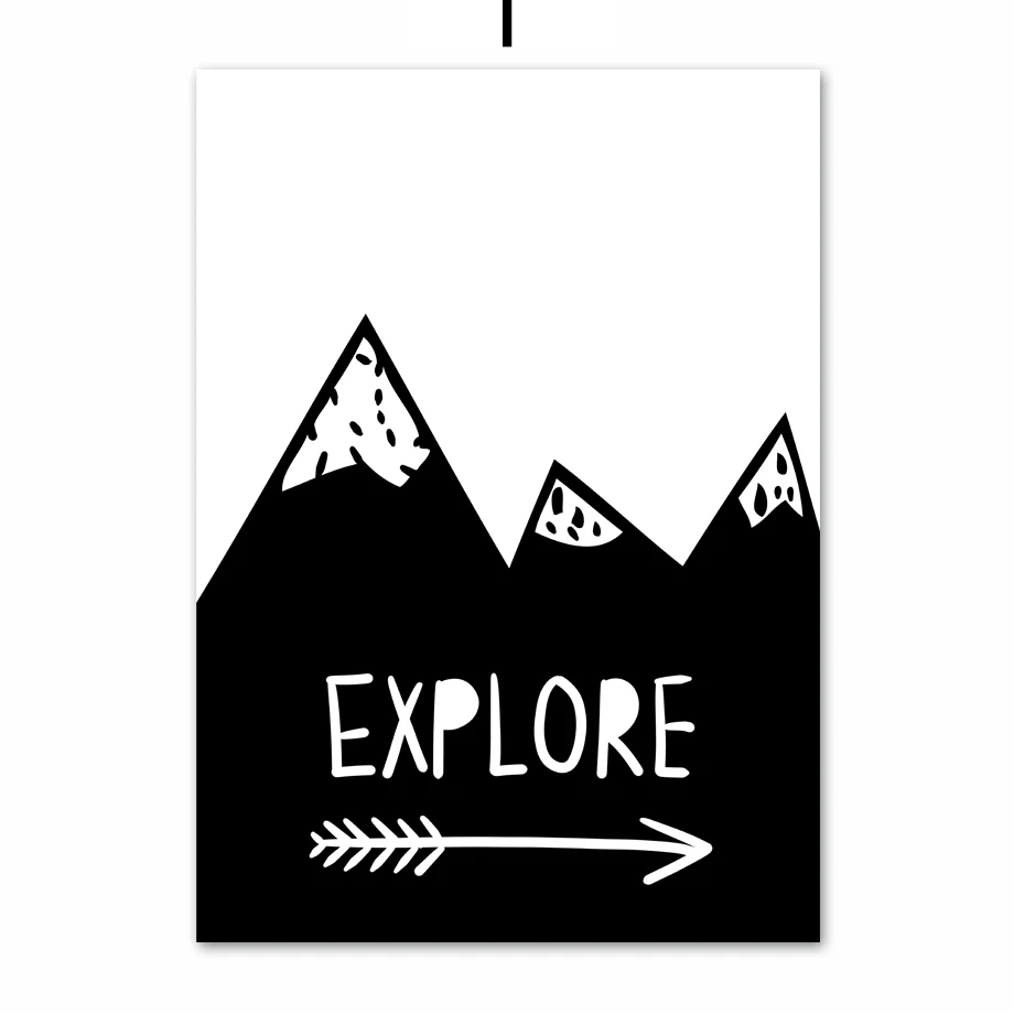 AFFLATUS Explore ore Child Wall Art Холст Живопись скандинавские плакаты и принты черно-белые настенные картины для детской комнаты декор детской комнаты - Цвет: I