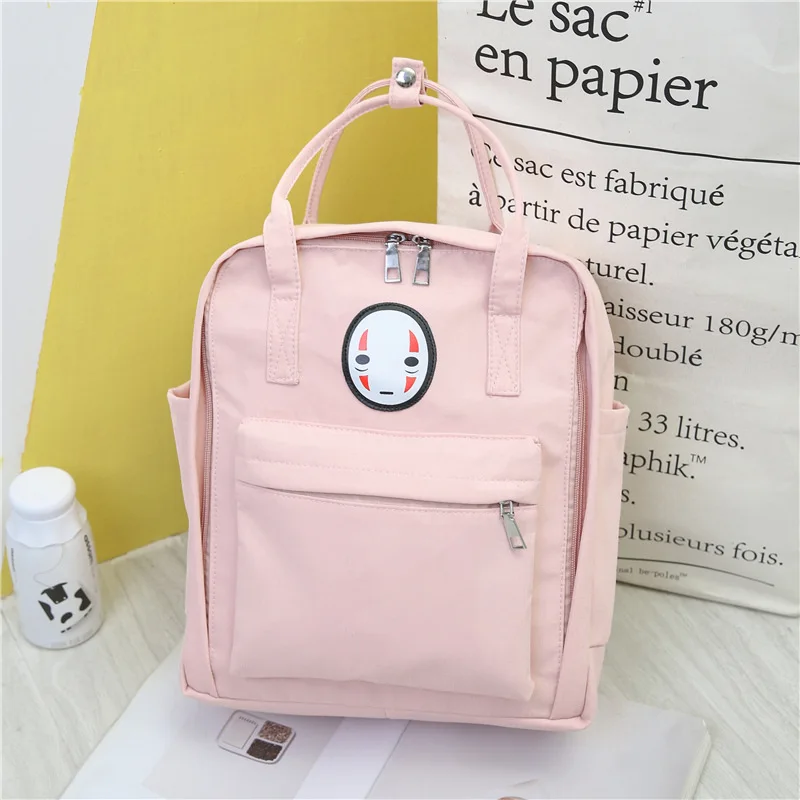 pink Холщовые школьные сумки,, корейский милый рюкзак с принтом из мультфильма для девочек-подростков, школьная сумка, модная женская сумка для книг, большая сумка для ноутбука, Mochila - Цвет: pink