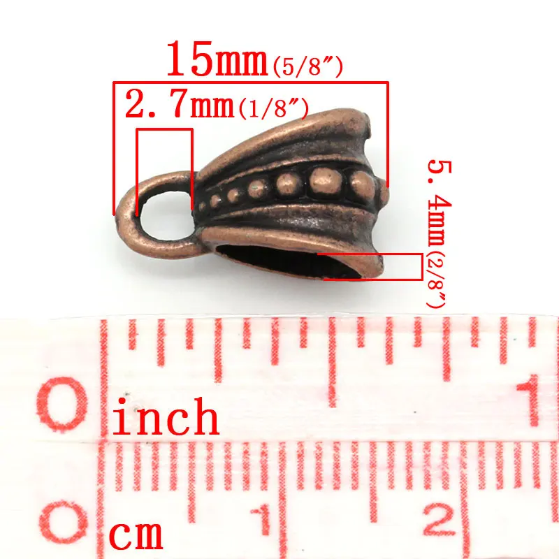 European Style Bails Beads Bag Antique Copper Dot Pattern 15mm( 5/8&quot) x 9.5mm( 3/8&quot) 9 PCs | Украшения и аксессуары
