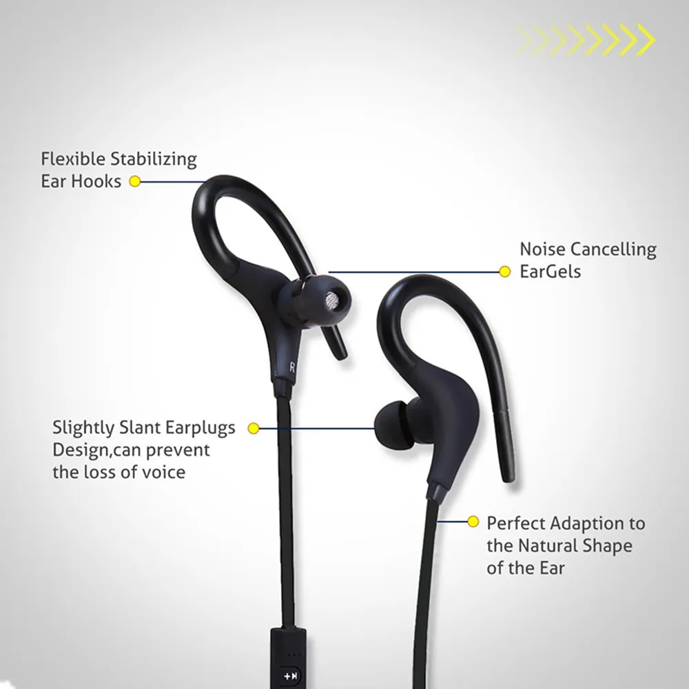 Беспроводные Bluetooth наушники TOPROAD спортивные стерео с микрофоном шумоподавляющая