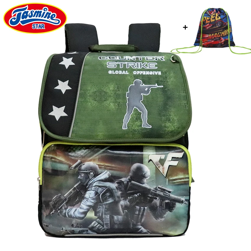 JASMINESTAR Children School Bags Counter Strike Orthopedic Backpacks Boy Waterproof Satchel For Boys Mochila Escolar | Багаж и сумки
