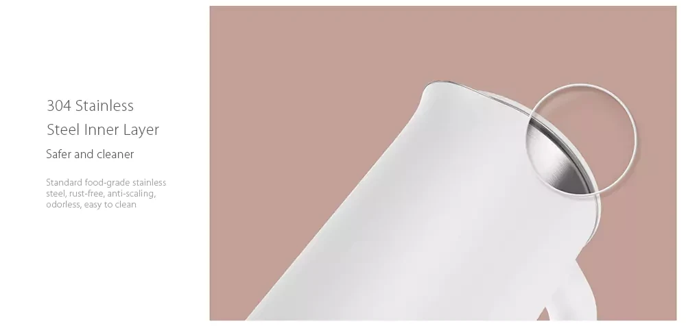 Xiaomi Mijia, электрический чайник для воды, быстрый бойлер 1800 Вт, л, нержавеющая сталь, бытовой чайник для воды с изоляцией из нержавеющей стали, H30