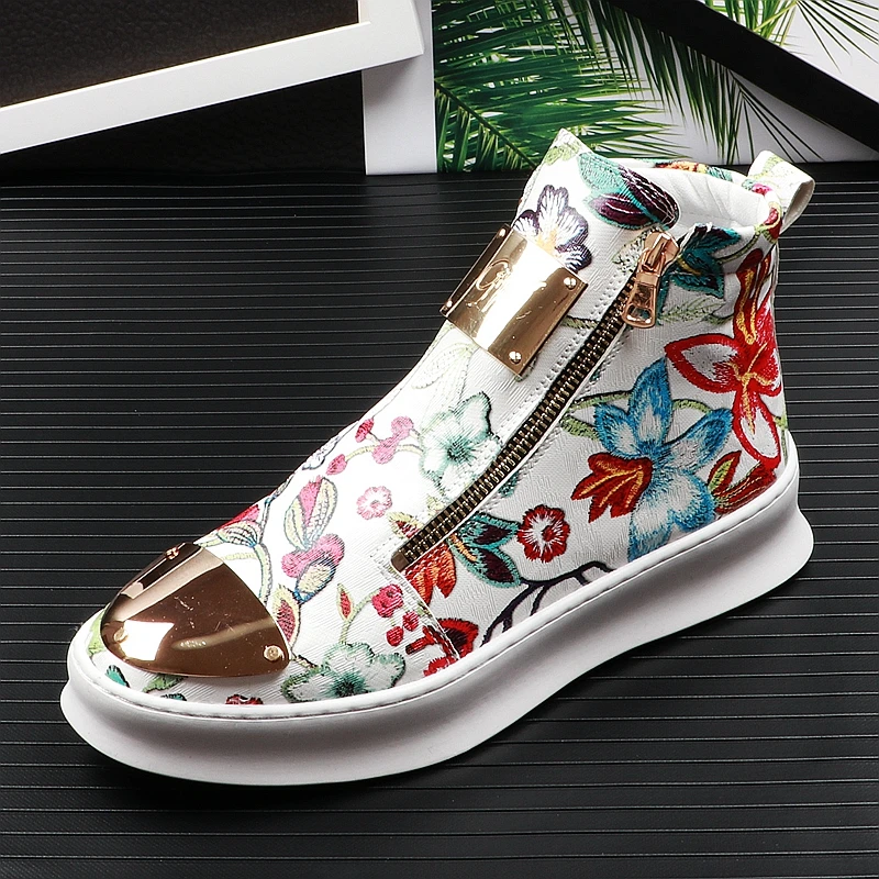Мужские повседневные туфли на плоской подошве с металлическими цветами