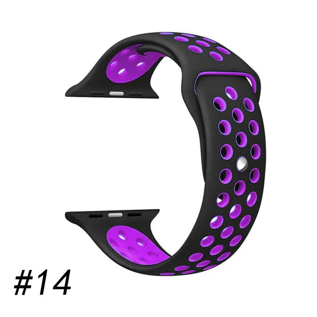 Мягкие часы ремешок для apple watch, ремешок 42 мм 44 браслет наручных часов iwatch, 4 заменить ремешок для часов аpple 4/3/2 40 мм 38 мм браслет ремешок для часов - Цвет ремешка: Black purple