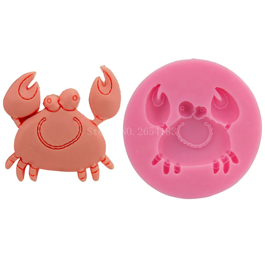 

Animal cute Crab Silicone Fondant Soap 3D Cake Mold Cupcake Jelly Candy Sugar Chocolate Decoration Baking Tool Moulds FQ2198