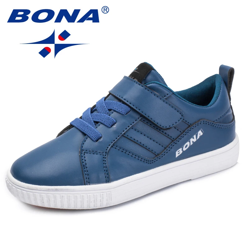 BONA New Fashion Style Children Casual Shoes Synthetic Girls Flats Hook &amp Loop Boys Loafers Outdoor Sneakers Free Shipping | Детская