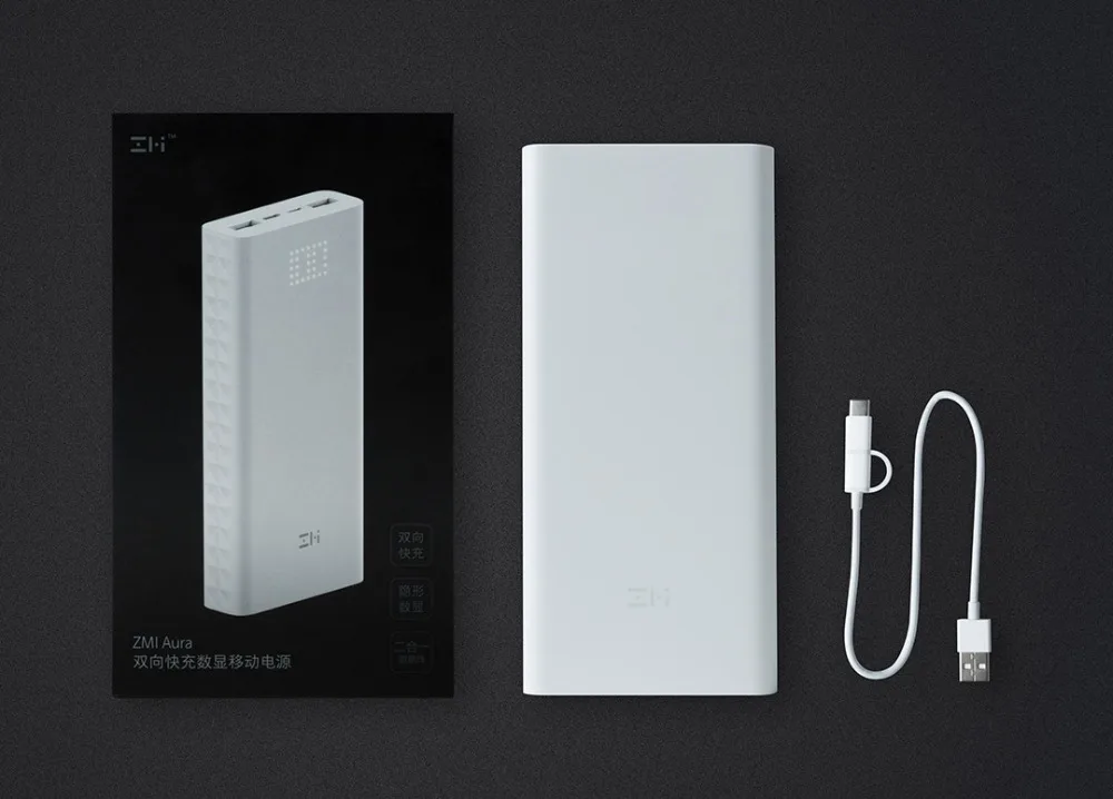ZMI power Bank 20000 мАч цифровой дисплей 18 Вт QC3.0 Быстрая зарядка Dual USB 20000 мАч Внешний аккумулятор для смартфонов