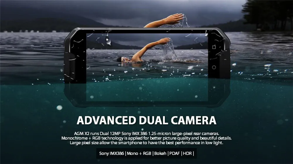 AGM X2 ЕС IP68 водонепроницаемый мобильный телефон 5," 6 ГБ ОЗУ 128 Гб ПЗУ Android 7,1 MSM8976SG Восьмиядерный 12,0 МП 6000 мАч NFC Смартфон