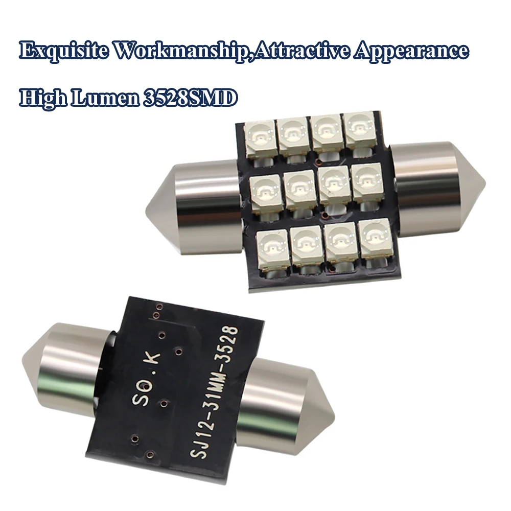 10 шт. гирлянда 31 мм Canbus без ошибок C5W C10W супер яркие 3528 SMD светодиодные лампы для