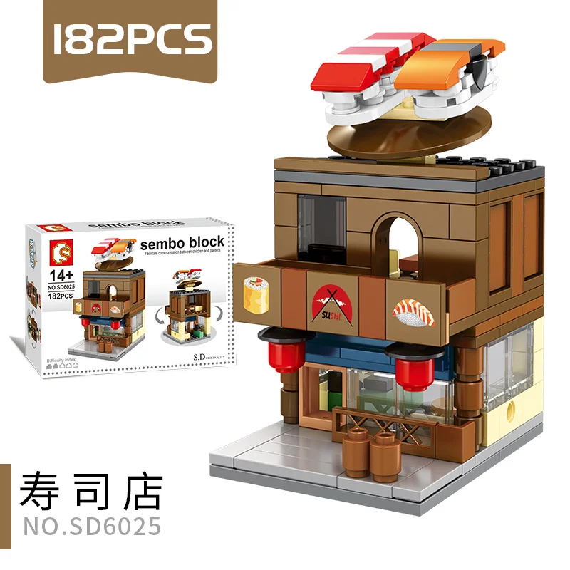 SD6025 Without Box SEMBO City Walking Street View beauty Аптека Магазин здания блоки Развивающие игрушки для детей подарок - Цвет: SD6025 Without Box