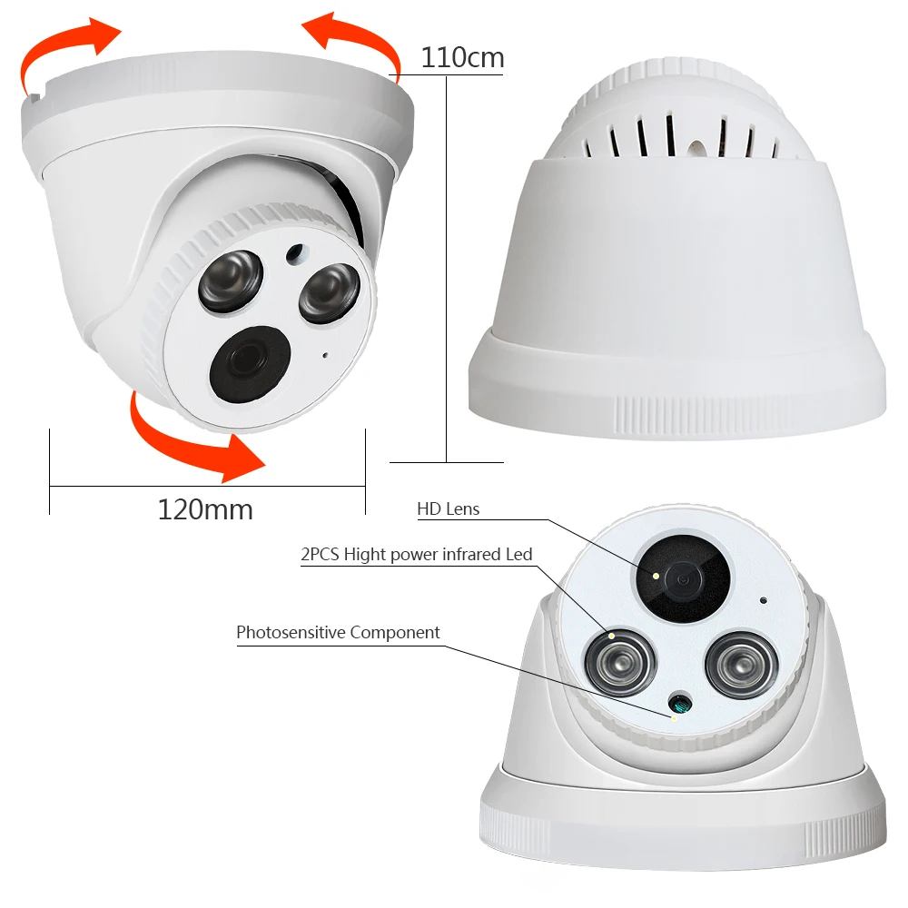 Камера видеонаблюдения ZGWANG аналоговая HD камера с функцией ночного видения 1080P AHD