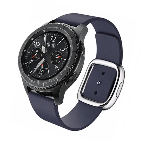 Dark Blue 22 мм Современная застежка ремешок из натуральной кожи для huawei часы GT samsung Galaxy Watch 46 MM браслет ремешок для наручных часов для Шестерни S3 браслет - Цвет ремешка: Dark Blue