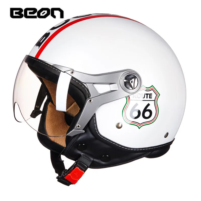 BEON мотоциклетный шлем винтажный с открытым лицом скутер 3/4 одобренный ECE moto casco