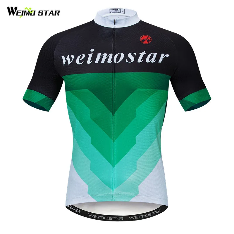 

Weimostar Green Cycling Shirt Men Summer Short Sleeve Pro Team Bicycle Clothing Quick Dry Bike Jersey MTB Cycling Wear Maillot