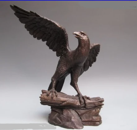 

xd 00791 16"Chinese Pure Bronze Lucky peace eagle hawk Statue
