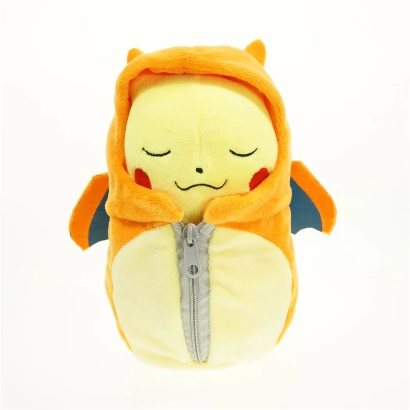 Charizard close eyes Плюшевый Пикачу игрушки куклы косплей Charizard Ekans Eevee спальный мешок мягкие куклы животных на Рождество подарок - Цвет: Charizard close eyes