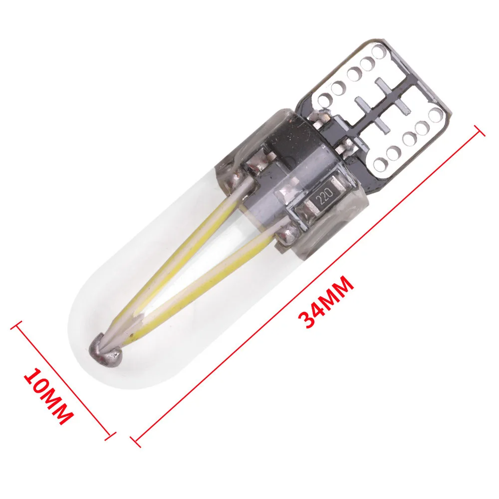 Отражатели 2 шт мощностью 12 V для автомобилей W5W Led T10 Cob лампа накаливания Стекло