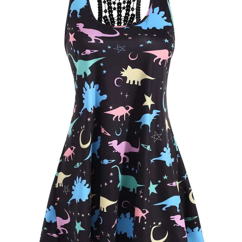 2019 летнее женское платье большого размера модное с цифровым принтом