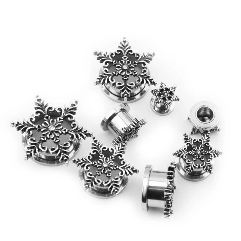 Пробки для ушей из нержавеющей стали одинарные пробки в виде снега пупырышки