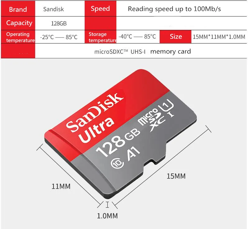 SanDisk MicroSD карта 128 Гб класс 10 Флэш-карта памяти 32 Гб карт micro sd 64 ГБ 16 ГБ tf карта sd-карта Memoia для телефона/планшета/ПК