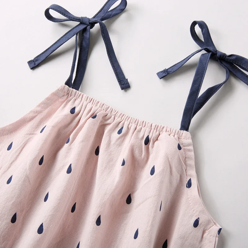 Детская летняя одежда на лямках для девочек с цветным принтом детская розовая