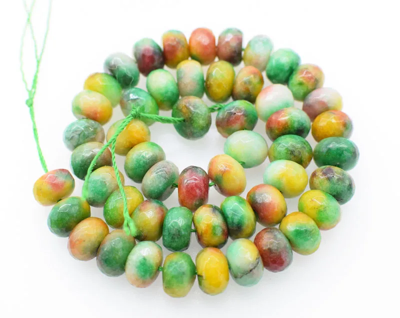 

loose beads yellow green jasper roundel 12*8mm faceted 15inch for making jewelry wholesale beads nature FPPJ