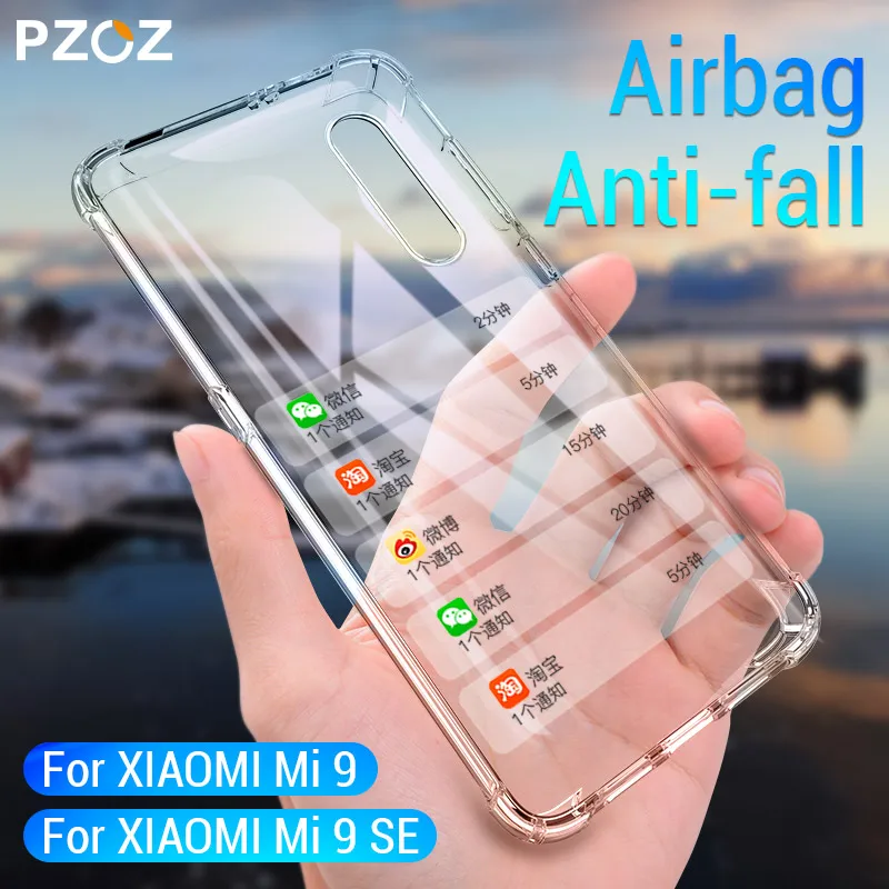 Чехол PZOZ для Xiaomi Mi 9 SE Защитная сумка мобильного телефона прозрачный