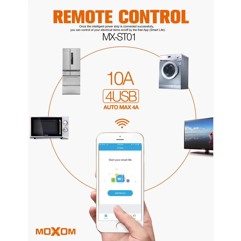MOXOM умный Wifi сетевой фильтр Защита от перенапряжения несколько розеток питания 3 USB порта Голосовое управление для Amazon Echo Alexa Google Home
