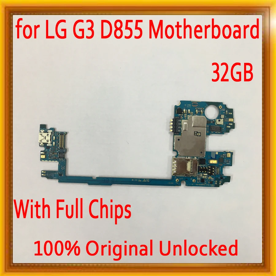 Полная Логическая плата для LG G3 D855 материнская с системой Android 32 ГБ оригинальная