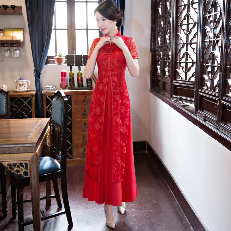Женское платье Чонсам Aodai традиционная одежда в народном стиле весна 2019|dress for|dress