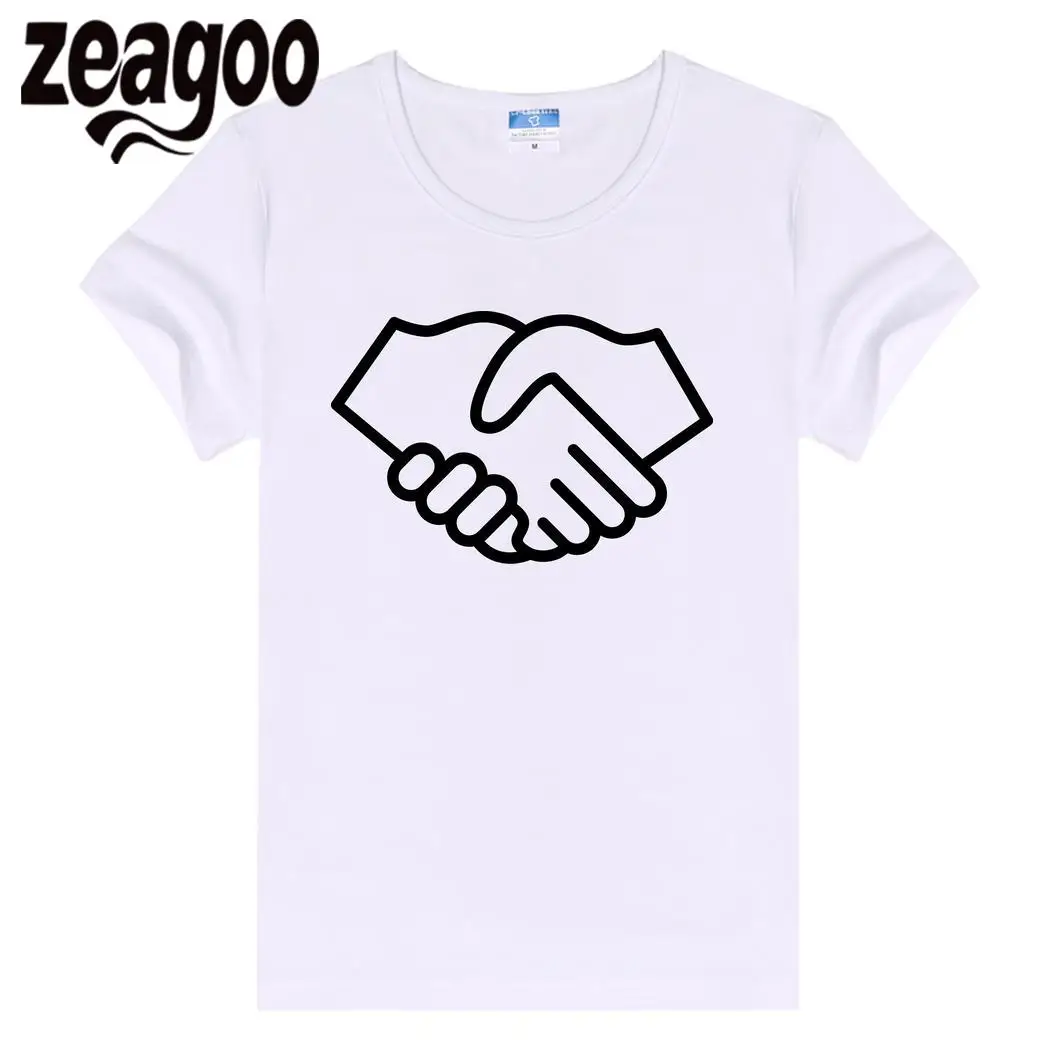 Zeagoo короткие Повседневное с круглым вырезом Для женщин рукавами футболка